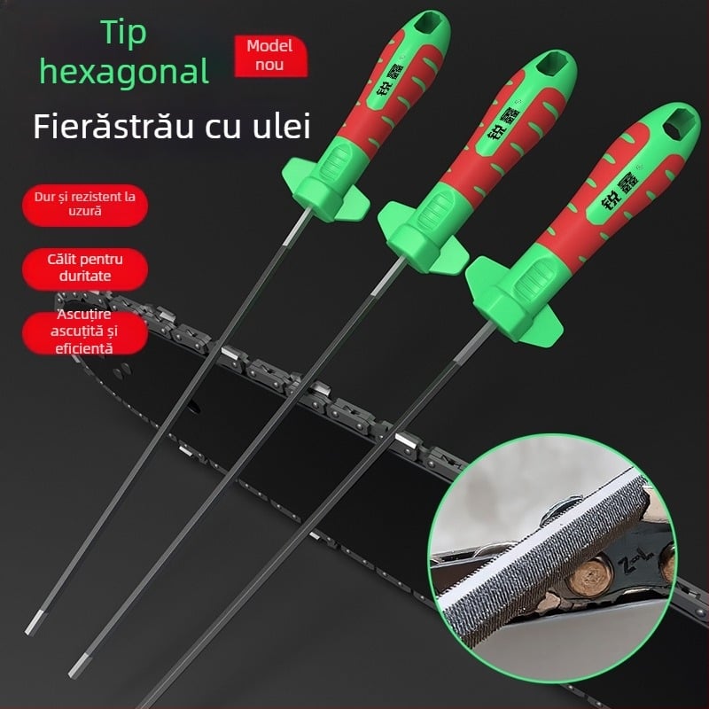 Fișier hexagonal pentru lanț de drujbă, unealtă de ascuțire a lanțului, fișier rotund