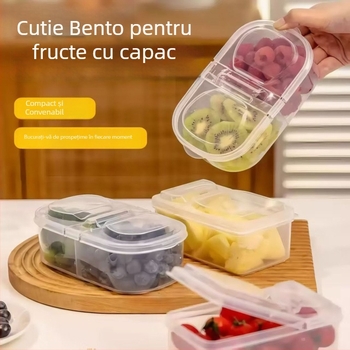 Cutie pentru fructe pentru camping și picnic, cutie de gustări de calitate alimentară, cutie portabilă sigilată pentru depozitare cu porții