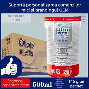 Bol de plastic de unică folosință, 500 ml, cu plasă transparentă, pentru uz casnic