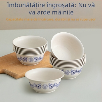 Fractal Boluri de unică folosință, rezistente la temperaturi înalte, din plastic, design albastru-alb, 350 ml, pachet cu 20 buc.
