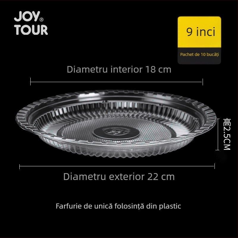 Farfurii de plastic de unică folosință, rotunde, transparente – pentru grătar, picnic și mese acasă