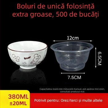 Vas de plastic de unică folosință, rotund, cu grosime suplimentară, pentru mesele de acasă