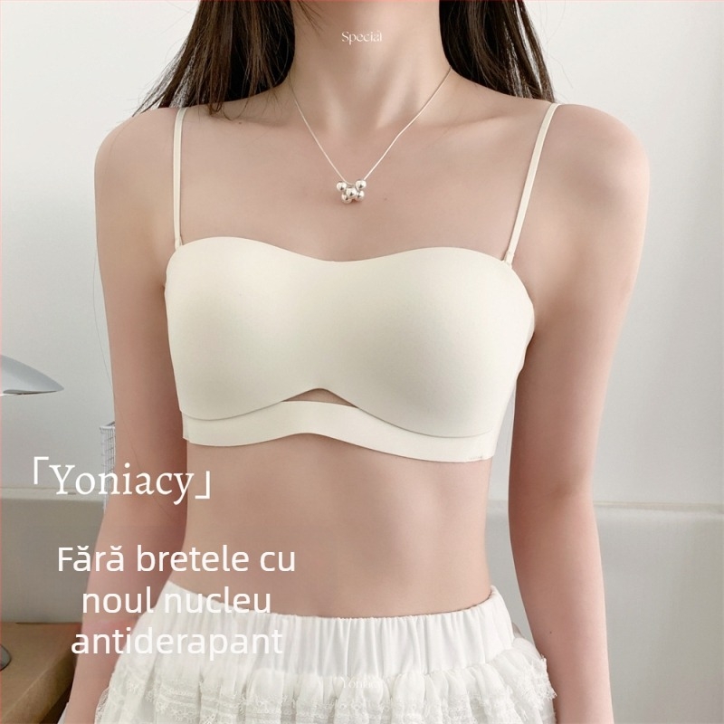 Bustier femei fără bretele, anti-alunecare, invizibil, fără cusături, design tub-wrap