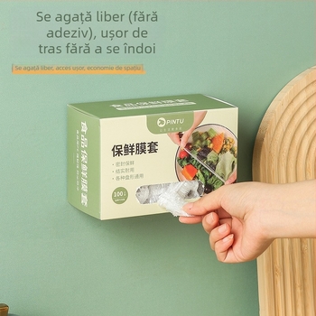Acoperire din plastic, de unică folosință, cu elastic, de calitate alimentară, pentru bucătărie casnică — menținerea prospețimii resturilor în boluri și farfurii