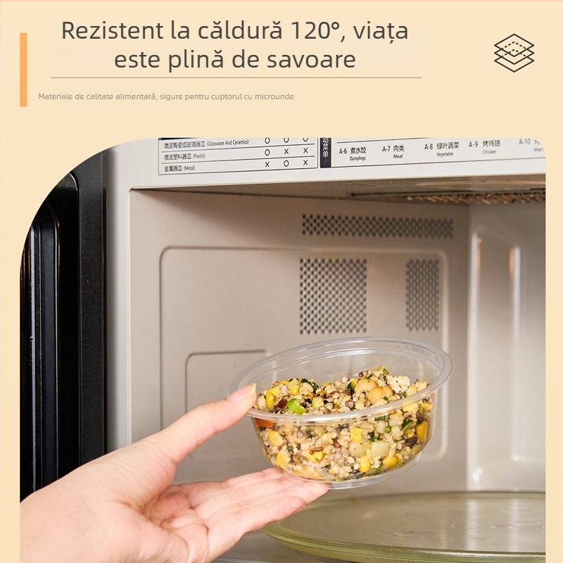 Miaojie bol de plastic termorezistent, de unică folosință, rotund, 330 ml
