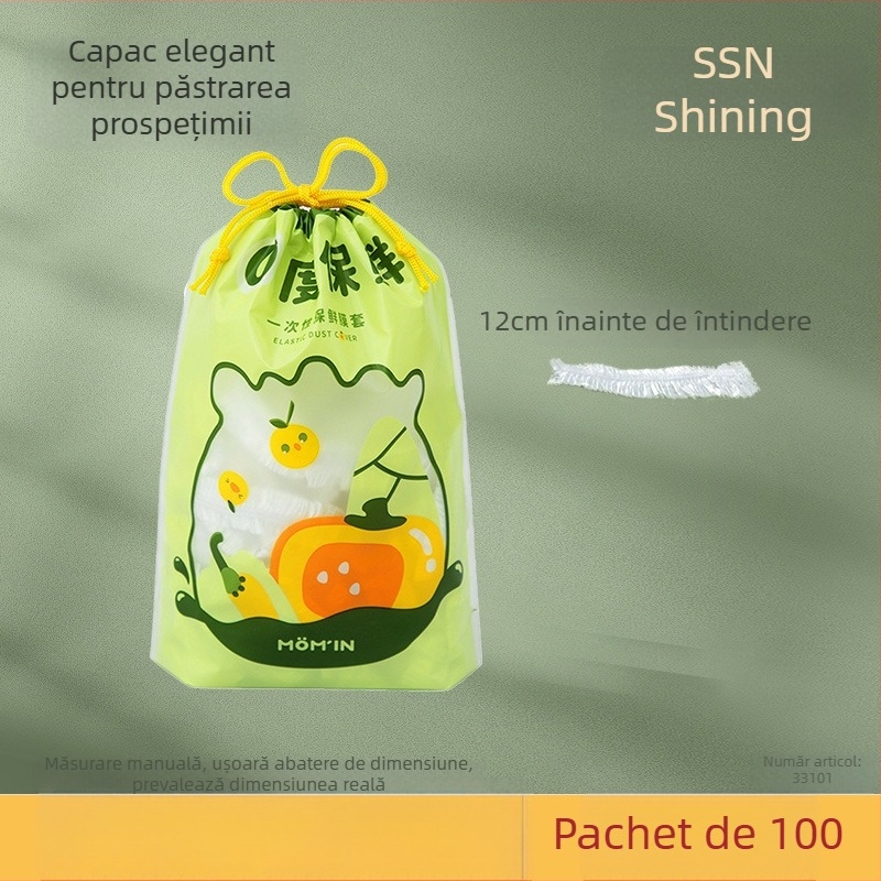 Shiny Premium Capac din folie de plastic, de unică folosință, grad alimentar, capac elastic pentru boluri și farfurii, stil șapcă de duș pentru bucătărie