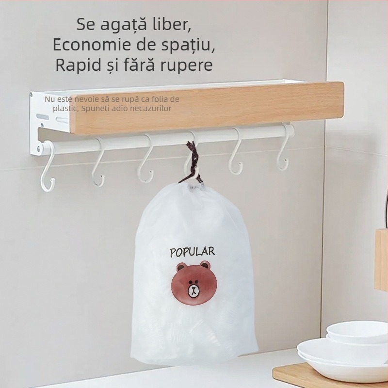 Capace elastice de folie alimentară pentru frigider, fără rupturi, de unică folosință, de calitate alimentară, pentru frigider, protecție împotriva contaminării încrucișate, acoperire pentru vase, personalizabile