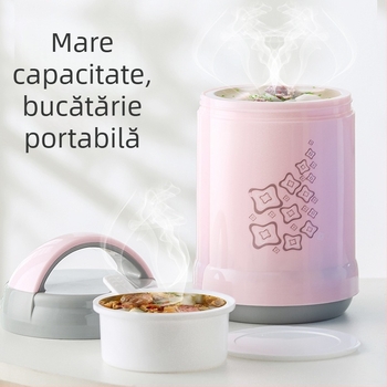 Jiayan cutie prânz izolată cu inserție de sticlă, izolație multiplă, capacitate 1,4 L, pentru elevi, femei însărcinate, adulți și vârstnici
