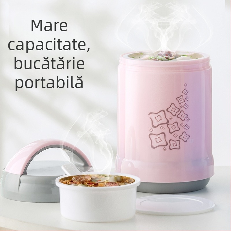 Jiayan cutie prânz izolată cu inserție de sticlă, izolație multiplă, capacitate 1,4 L, pentru elevi, femei însărcinate, adulți și vârstnici