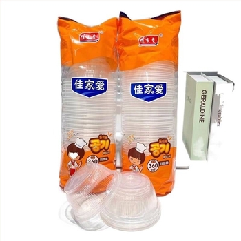 Boluri rotunde din plastic, de unică folosință, cu capac transparent – set de veselă pentru uz casnic, tip rigid, PP