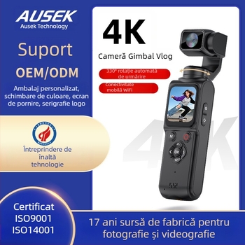 4K cameră de acțiune portabilă cu gimbal de buzunar pentru călătorii și vlog, personalizabilă