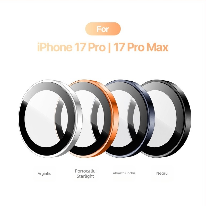 Folie protecție obiectiv iPhone 17 Pro Max – sticlă temperată, HD anti-zgâriere