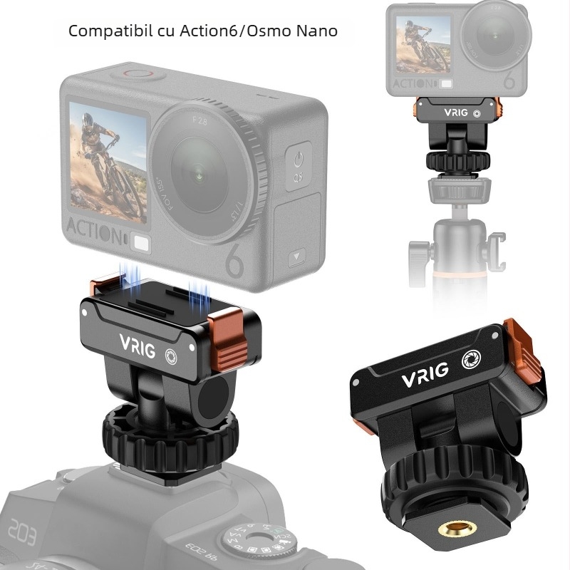 Action6 gimbal magnetic dual pentru baza Osmo Nano, reglare înclinare și montaj pe suport rece/cald