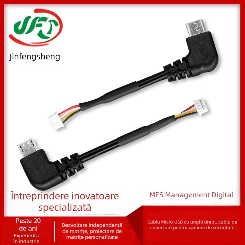 Cablu terminal unghiular Micro USB către 1,25 mm pentru camere de securitate și dispozitive purtabile inteligente