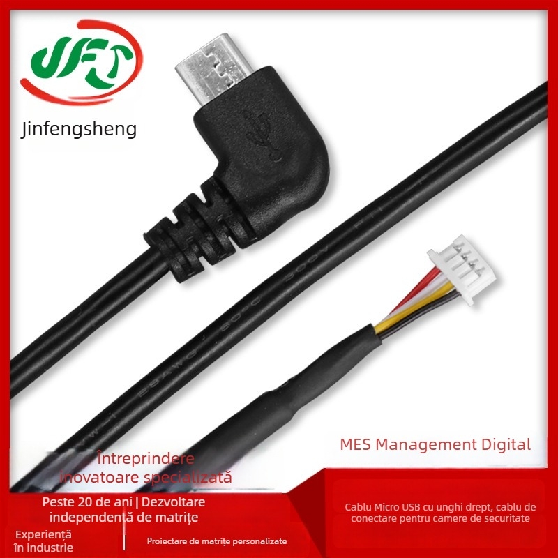 Cablu terminal unghiular Micro USB către 1,25 mm pentru camere de securitate și dispozitive purtabile inteligente