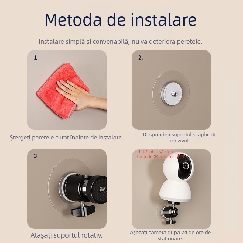 Suport de perete fără găuri pentru camere de supraveghere Xiaomi EZVIZ, rotire de 360°