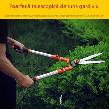 Foarfă telescopică pentru gard viu și unelte de grădină, uz casnic, tăierea gazonului, a florilor și a crengilor, design pliabil