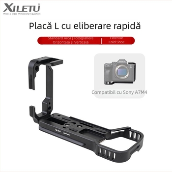 Generația a doua Joy Tu placă în formă de L, cu eliberare rapidă, pentru filmare orizontală și verticală, extensie pentru baza de cadru cu cage și cap pan-tilt