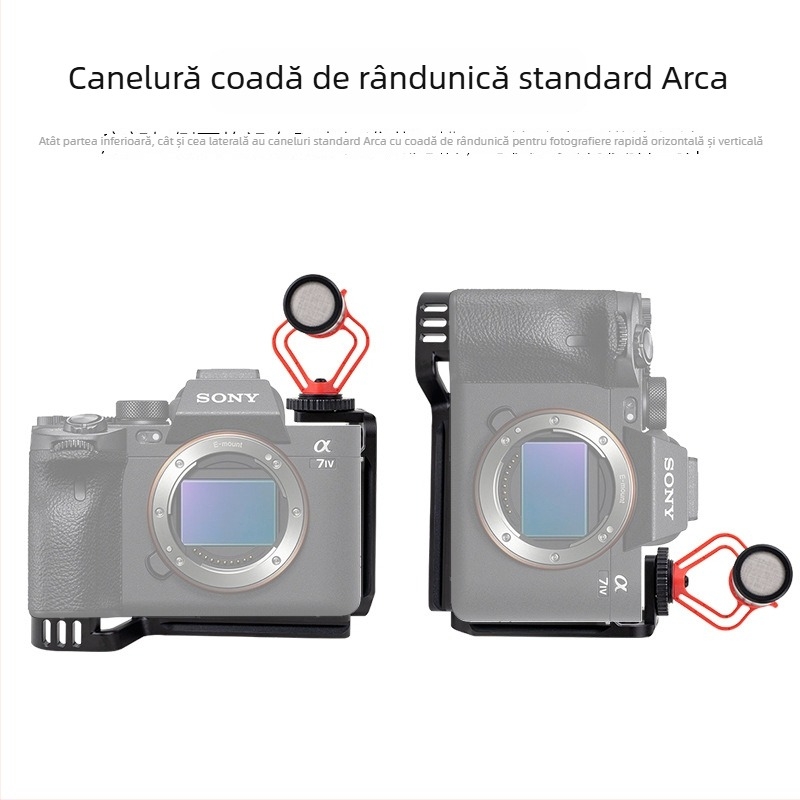 Generația a doua Joy Tu placă în formă de L, cu eliberare rapidă, pentru filmare orizontală și verticală, extensie pentru baza de cadru cu cage și cap pan-tilt