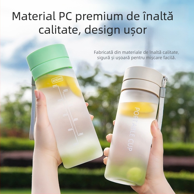 Sticlă sport din plastic, portabilă, rezistentă la temperaturi înalte, stilată pentru bărbați și femei, primăvara 2026
