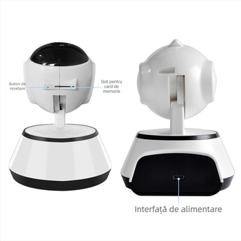 Cameră wireless cu Wi-Fi, monitorizare de la distanță prin telefon, supraveghere HD în rețea cu slot pentru card SD, V380