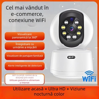Cameră de supraveghere wireless Qiaoan, monitorizare Wi-Fi la distanță, interfon vocal pentru casă, HD