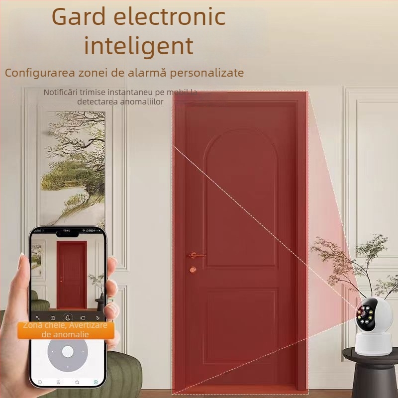 Cameră de supraveghere wireless Qiaoan, monitorizare Wi-Fi la distanță, interfon vocal pentru casă, HD