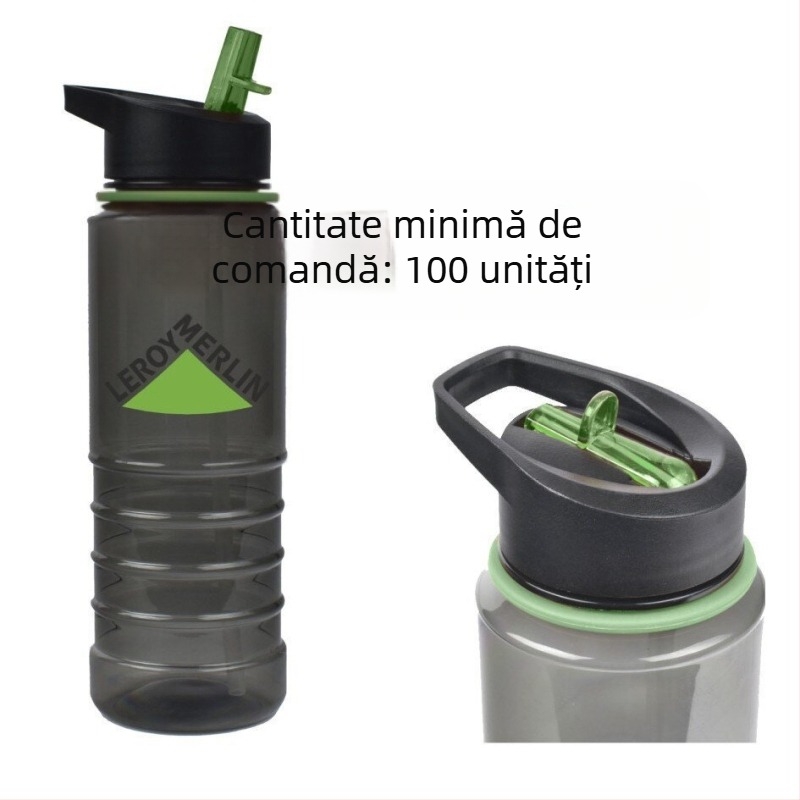 Sticlă de apă din plastic cu pai - Space Cup pentru activități în aer liber