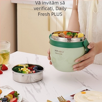 Cutie de prânz izolată din oțel inoxidabil 304, multistrat, capacitate mare, portabilă pentru studenți