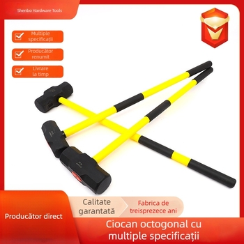 Ciocan balant octagonal cu mâner antișoc – greu, rezistent la explozii, ciocan din oțel pentru piatră