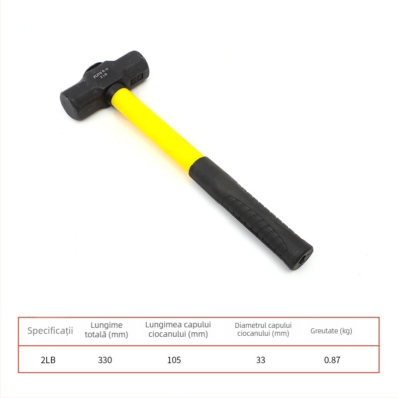 Ciocan balant octagonal cu mâner antișoc – greu, rezistent la explozii, ciocan din oțel pentru piatră