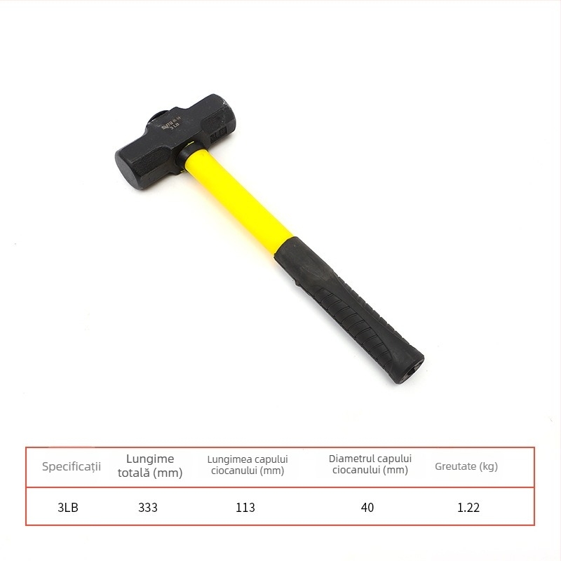 Ciocan balant octagonal cu mâner antișoc – greu, rezistent la explozii, ciocan din oțel pentru piatră