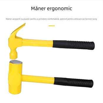 Ciocan octogonal cu mâner din lemn, capac din oțel carbon, rezistent la șocuri, 0.25/0.5/0.75 kg