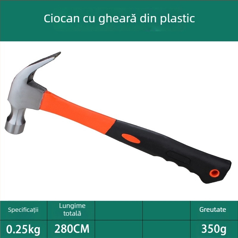 Ciocan octogonal cu mâner din lemn, capac din oțel carbon, rezistent la șocuri, 0.25/0.5/0.75 kg