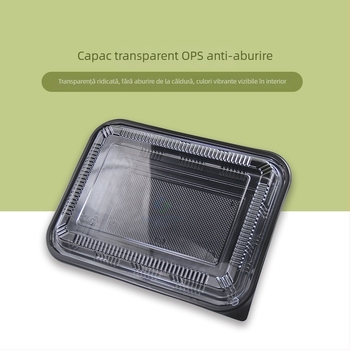 Cutie de sushi de unică folosință cu capac, pentru rulouri de miel, cutie din plastic dreptunghiulară pentru felii de carne proaspătă