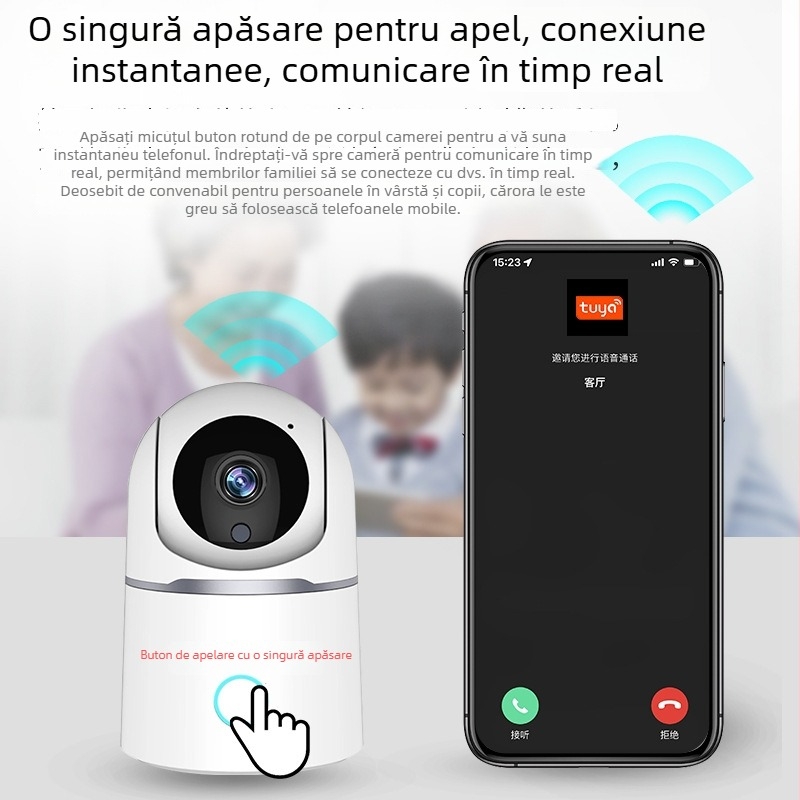 Tuya AI Cameră Smart Home Wi-Fi PTZ pentru Supraveghere