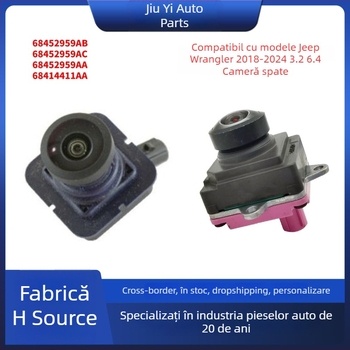 Cameră de vedere spate pentru Jeep Wrangler 2018–2024, 1080x720, compatibilă cu modelele 3.2/6.4, coduri 68452959AB/AC/AA/68414411AA