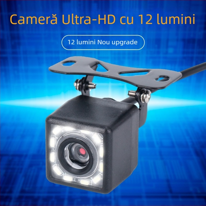 Cameră CCD pentru mers înapoi 12V HD, ecran mare, unghi larg, viziune de noapte pentru mașină