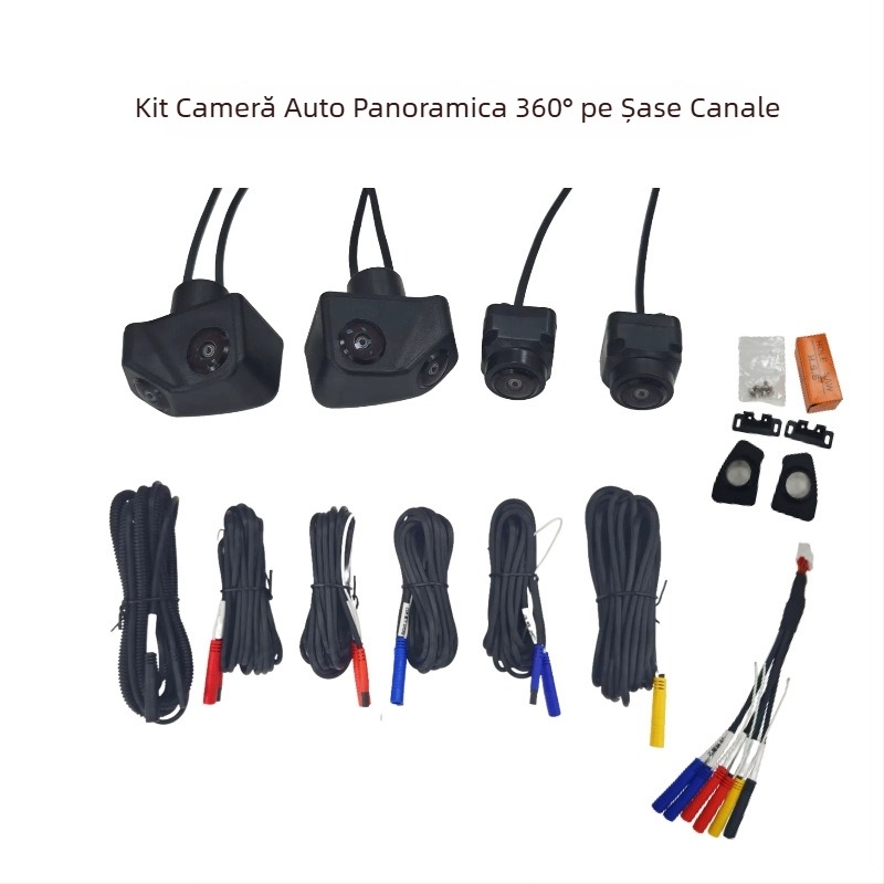 Kit panoramic pentru mașină, 6 canale, 360°, vizionare nocturnă HD 1080P