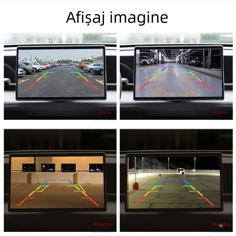 Cameră auto AHD1080P cu vedere de noapte și lentilă pentru oglinda retrovizoare, navigare pe ecran mare