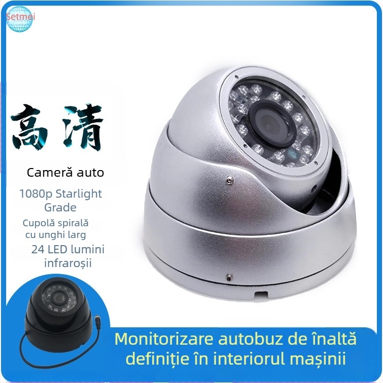 Cameră cu cupolă 1080p pentru autobuze — vizionare nocturnă și unghi larg