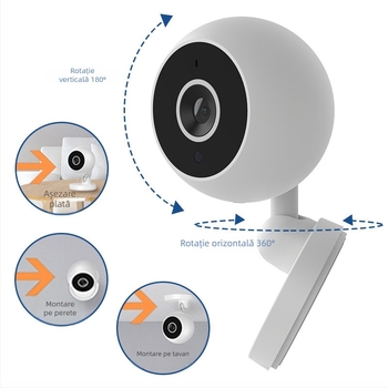 A2 Cameră wireless Wi‑Fi pentru casă inteligentă, intercom la distanță, supraveghere HD