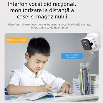 Cameră WiFi HD pentru casă, vizualizare în culori pe timp de noapte, cameră IP de interior cu acces de la distanță prin telefon, monitorizare acvariu