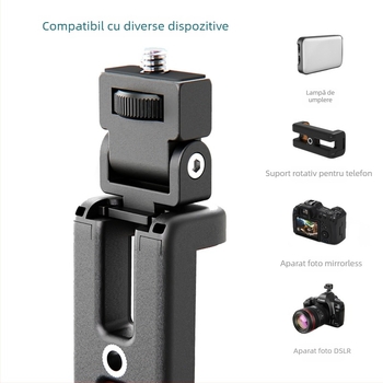 Cap cu amortizare constantă, tip melc, poziționare ARCA, filet de 1/4 inch, suport monitor cu pantof rece, adaptor pantof cald pentru trepied