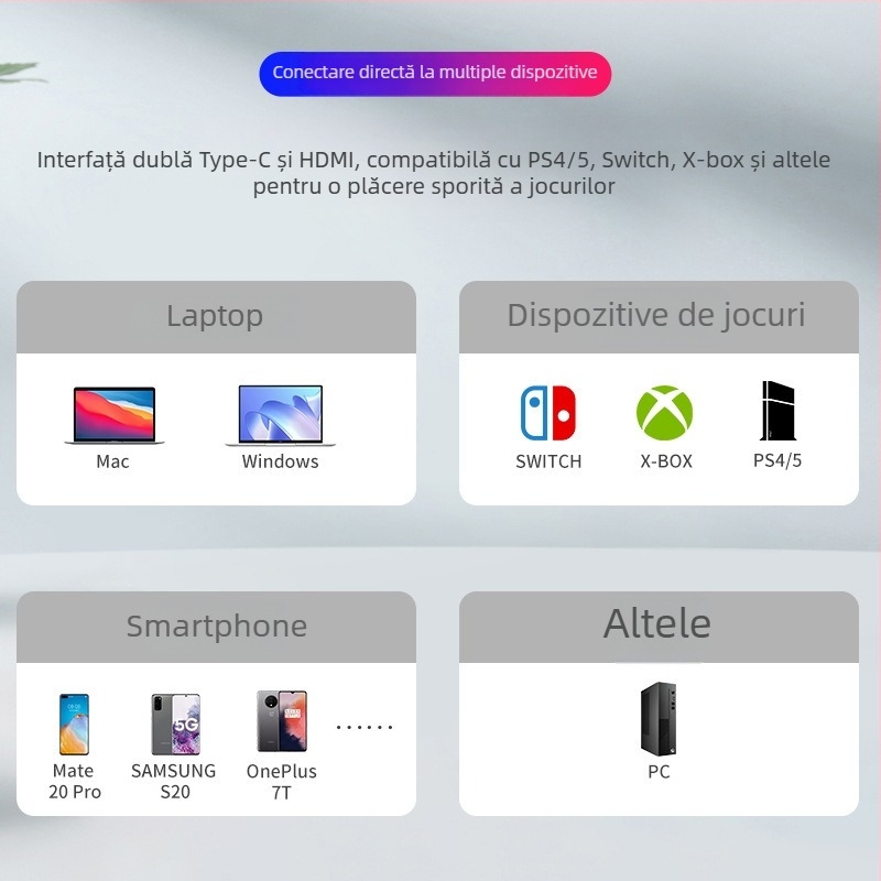 Monitor portabil de 15,6 inch, IPS, 1080p, ecran extern pentru laptop/PC, 16:9, HDMI și VGA