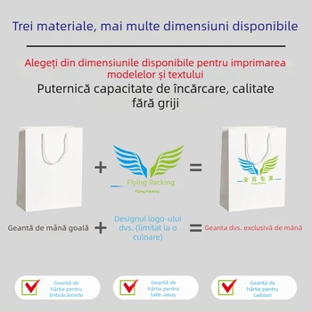 Geantă cadou din hârtie kraft, formă tote, pentru magazin de haine, pungă de cumpărături, pungă de cadouri goală cu imprimare
