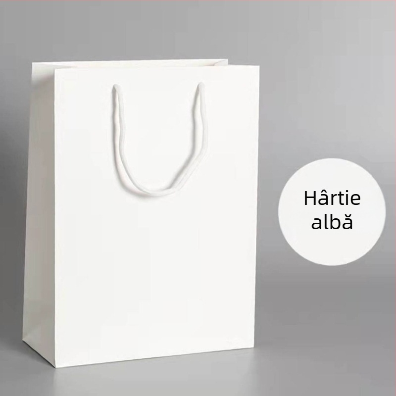 Geantă cadou din hârtie kraft, formă tote, pentru magazin de haine, pungă de cumpărături, pungă de cadouri goală cu imprimare
