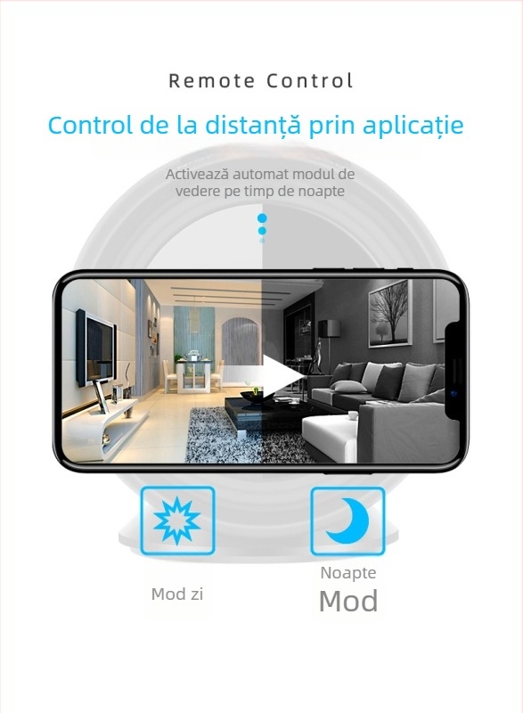 A9 Cameră wireless cu Wi‑Fi pentru vizionare pe mobil, ultra‑clară, cameră de rețea pentru interior și exterior