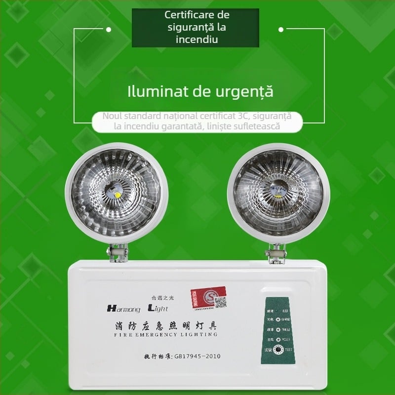 Lumină de urgență multifuncțională pentru casă – lanternă LED cu două capete, semnalizare a ieșirii de siguranță și iluminare de evacuare