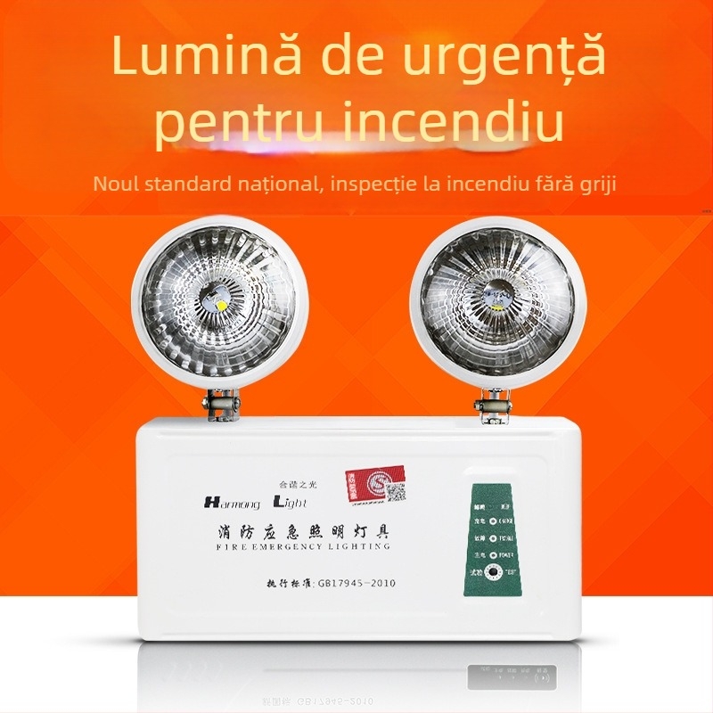 Lumină de urgență multifuncțională pentru casă – lanternă LED cu două capete, semnalizare a ieșirii de siguranță și iluminare de evacuare